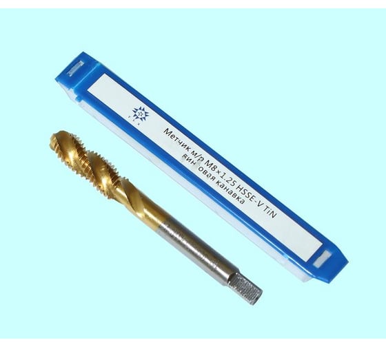 Метчик TLX М 8,0 1,25 м/р.HSSЕ-V GV3 винтовая канавка, покрытие TiN ISO 529 74573