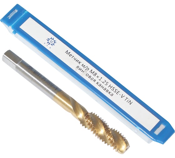 Метчик TLX М 8,0 1,25 м/р.HSSЕ-V GV3 винтовая канавка, покрытие TiN ISO 529 74573
