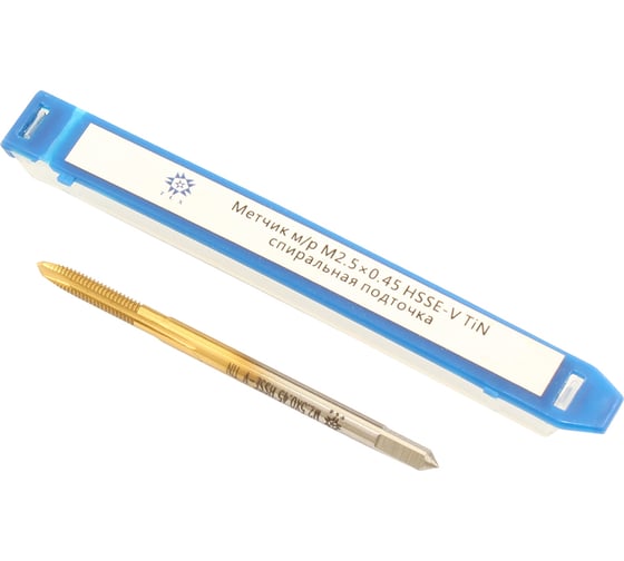 Метчик TLX М 2,5 0,45 м/р.HSSЕ-V GV3 спиральная подточка, покрытие TiN ISO 529 74577