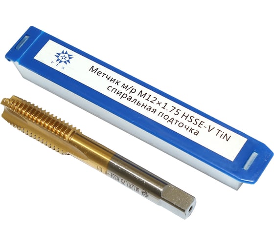 Метчик TLX М12,0 1,75 м/р.HSSЕ-V GV3 спиральная подточка, покрытие TiN ISO 529 74584