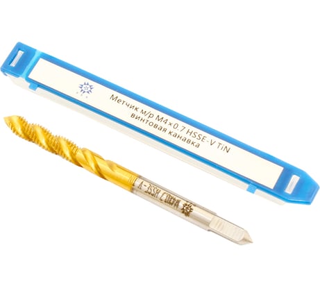 Метчик TLX М 4,0 0,7 м/р.HSSЕ-V GV3 винтовая канавка, покрытие TiN ISO 529 74570