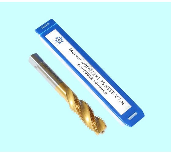 Метчик TLX М12,0 1,75 м/р.HSSЕ-V GV3 винтовая канавка, покрытие TiN ISO 529 74575