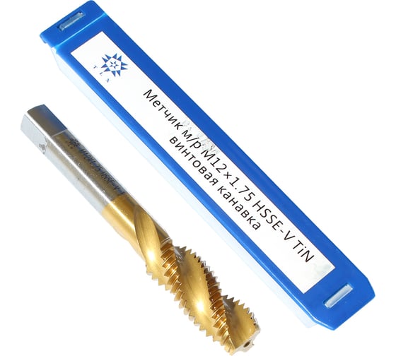 Метчик TLX М12,0 1,75 м/р.HSSЕ-V GV3 винтовая канавка, покрытие TiN ISO 529 74575