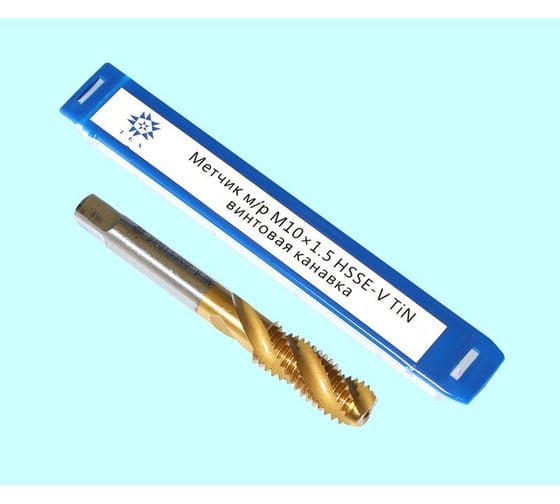 Метчик TLX М10,0 1,5 м/р.HSSЕ-V GV3 винтовая канавка, покрытие TiN ISO 529 74574