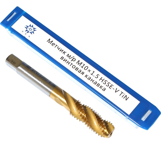 Метчик TLX М10,0 1,5 м/р.HSSЕ-V GV3 винтовая канавка, покрытие TiN ISO 529 74574