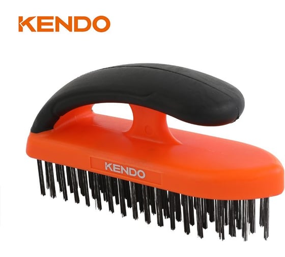 Щетка по металлу в пластмассовом корпусе KENDO 5-рядная 31402