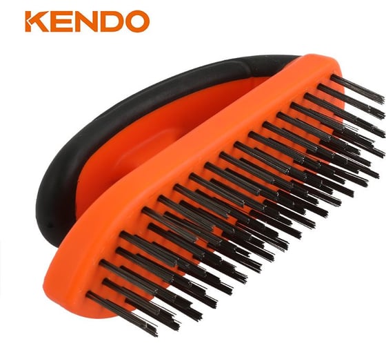 Щетка по металлу в пластмассовом корпусе KENDO 5-рядная 31402