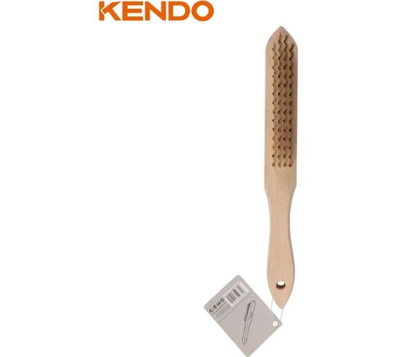 Корщетка стальная с медным покрытием, с деревянной ручкой KENDO 5-рядная 31505
