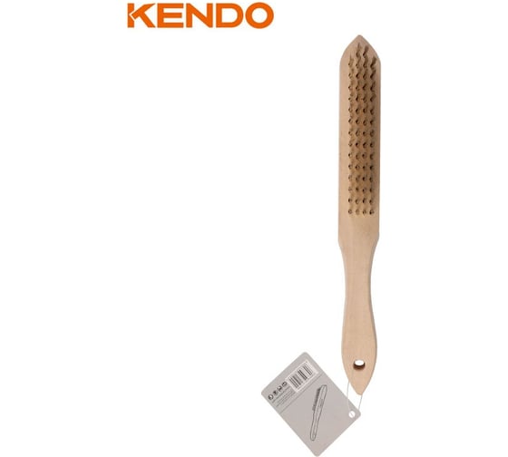 Корщетка стальная с медным покрытием, с деревянной ручкой KENDO 5-рядная 31505