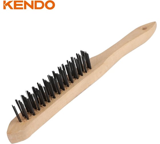 Корщетка из оцинкованной стали с деревянной ручкой KENDO 5-рядная 31503