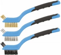 Набор щеток HOEGERT TECHNIK нержавеющая сталь, латунь, нейлон, 3 шт. HT3B647