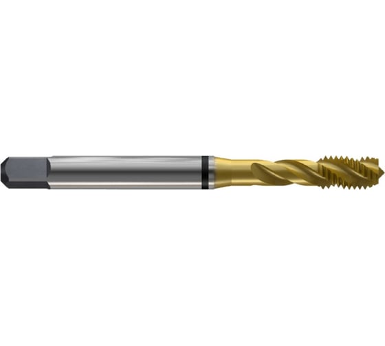 Метчик New Century M2.6x0.45, Alpha-TAP, DIN371, HSS (M2), со спиральной канавкой, покрытие TiN T8804496 1