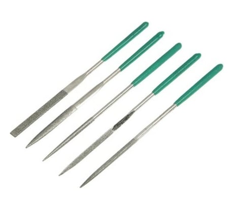 Набор алмазных надфилей TUNDRA 50 х 140 х 3 мм, обрезинные рукоятки, 5 шт. 2275918