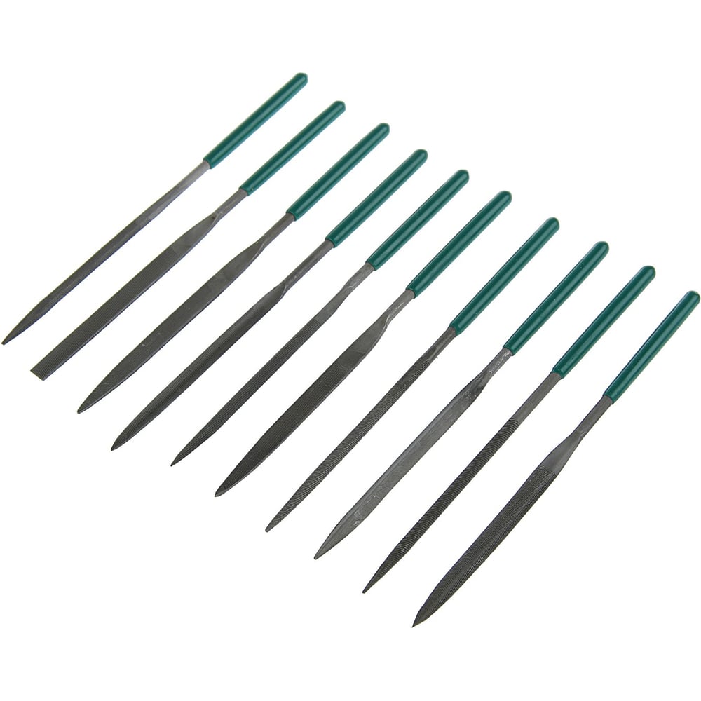 Набор надфилей TUNDRA 80 х 160 х 4 мм, обрезиненные рукоятки, 10 шт ...