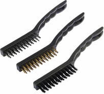 Набор металлических ручных щеток  ТУНДРА пластиковые рукоятки, большие, 3 шт. 1032388