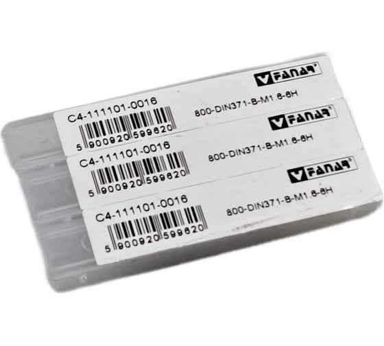 Машинный метчик FANAR М 1,6 х 0,35 HSSE-РМ 6H DIN 371-B 800/C4-111101-0016/ 037017