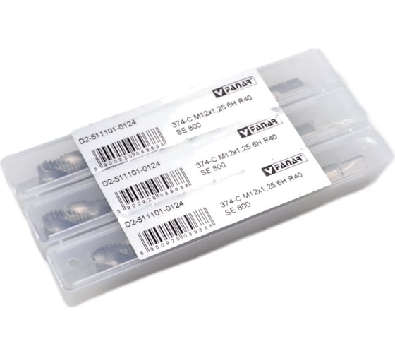 Машинный метчик FANAR М 12 х 1,25 HSSE 6H R40 DIN 374-C 800 с винт канав/D2-511101-0124/ 037089