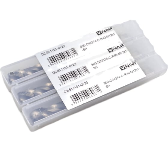 Машинный метчик FANAR М 12 х 1,0 HSSE 6H R40 DIN 374-C 800 с винт канав/D2-511101-0123/ 037087