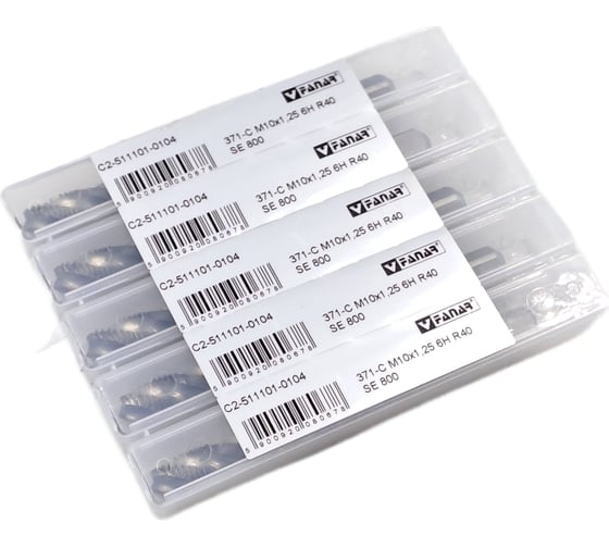 Машинный метчик FANAR М 10 х 1,25 HSSE 6H R40 DIN 371-C 800 с винт канав/C2-511101-0104/ 037083