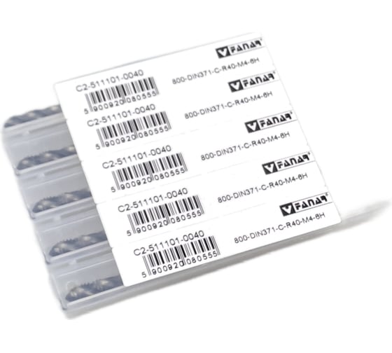 Машинный метчик FANAR М 4 х 0,7 HSSE 6H R40 DIN 371-C 800 с винт канав/C2-511101-0040/ 037068