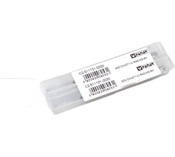 Машинный метчик FANAR М 3 х 0,5 HSSE 6H R40 DIN 371-C 800 с винт канав/C2-511101-0030/ 037065