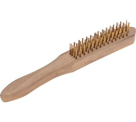 Щетка по металлу KRANZ с деревянной ручкой, 4 ряда, 280 мм KR-91-1257