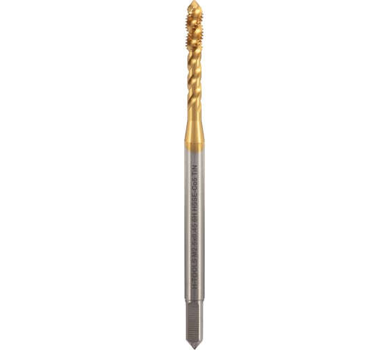 Метчик машинный H-Tools спиральный М2.5 шаг 0.45мм DIN371 HSSE-TiN 6h 513X01-C4-0025