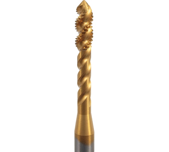 Метчик машинный H-Tools спиральный М2.5 шаг 0.45мм DIN371 HSSE-TiN 6h 513X01-C4-0025