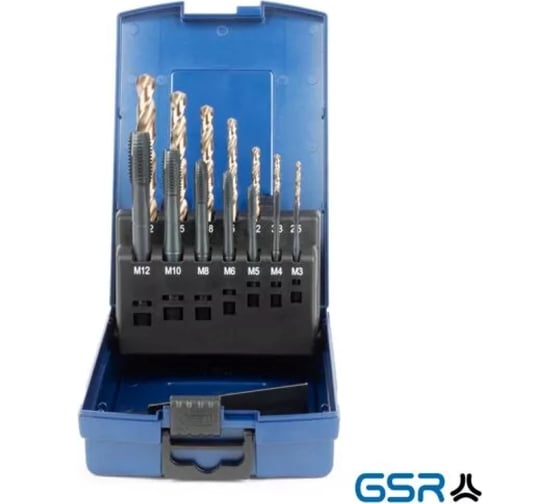 Набор машинных метчиков GSR форма B HSSE VAP M3-M12 + Сверла HSSE 14-пр. B08403027