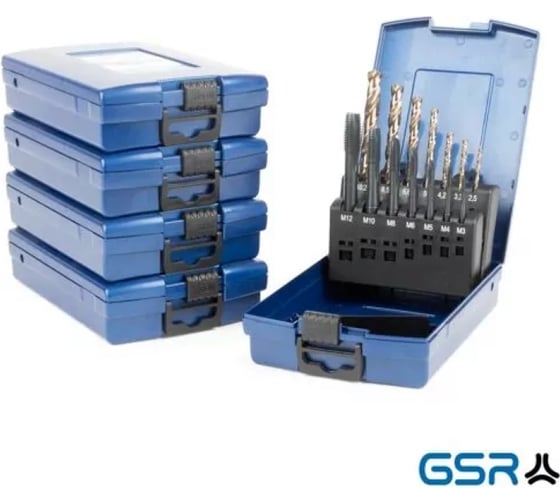 Набор машинных метчиков GSR форма B HSSE VAP M3-M12 + Сверла HSSE 14-пр. B08403027