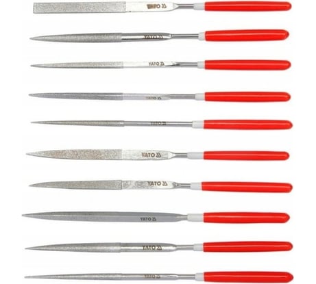 Надфили алмазные YATO в наб. 3x140x50мм 10пр. YT-6144 37146144 092 1