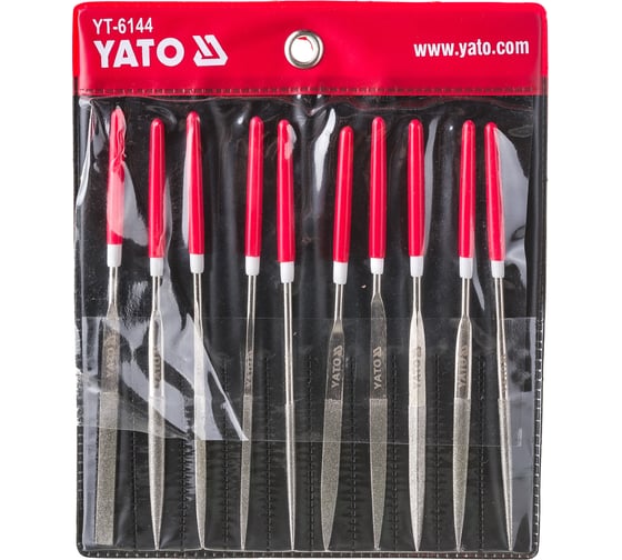 Надфили алмазные YATO в наб. 3x140x50мм 10пр. YT-6144 37146144 092 1