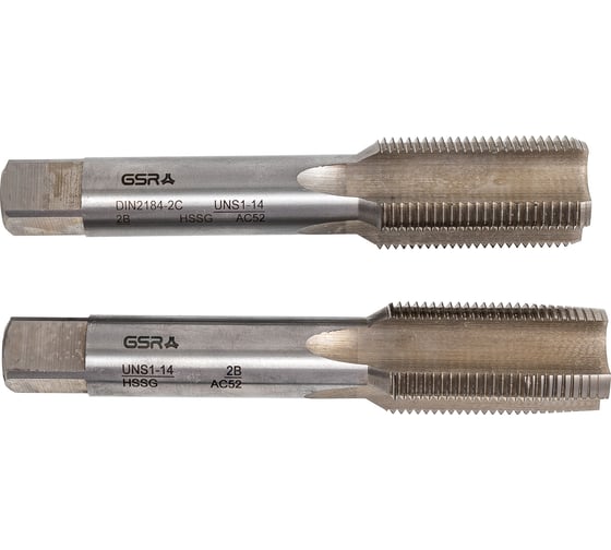 Метчики ручные GSR DIN 2184-2 HSSG UNS 1 - 14 набор (2шт) B00167090
