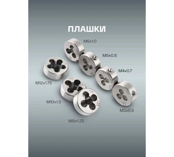 Набор метчиков и плашек Forsage 32 пр в металлическом кейсе 48309 F-M032-1 F-M032-1(48309)