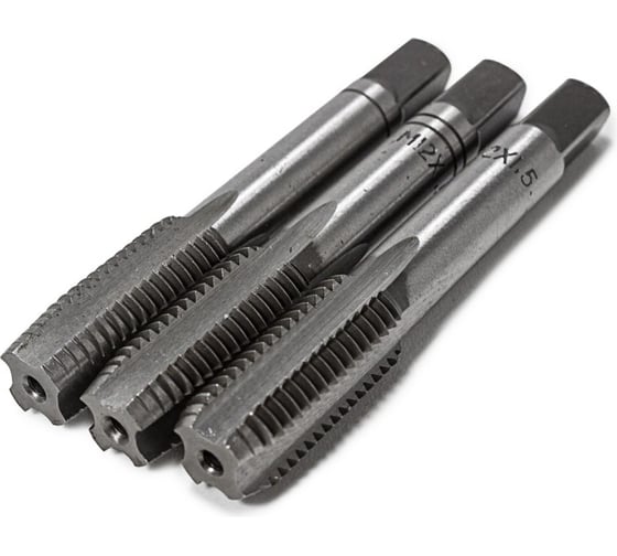 Метчик Rockforce M12x1,5 3шт,в пластиковом футляре RF-TAP12x1,5(10351)