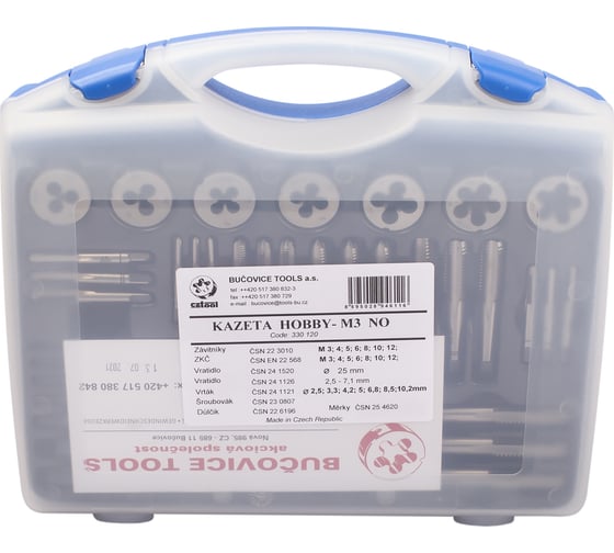 Резьбонарезной набор Bucovice Tools М3-М12 115CRV3 40пр 330120