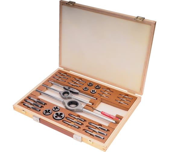 Набор метчиков и плашек Bucovice Tools M3-M12 115CrV3 34 предмета 310128