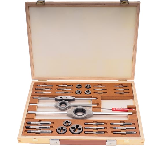 Набор метчиков и плашек Bucovice Tools M3-M12 115CrV3 34 предмета 310128