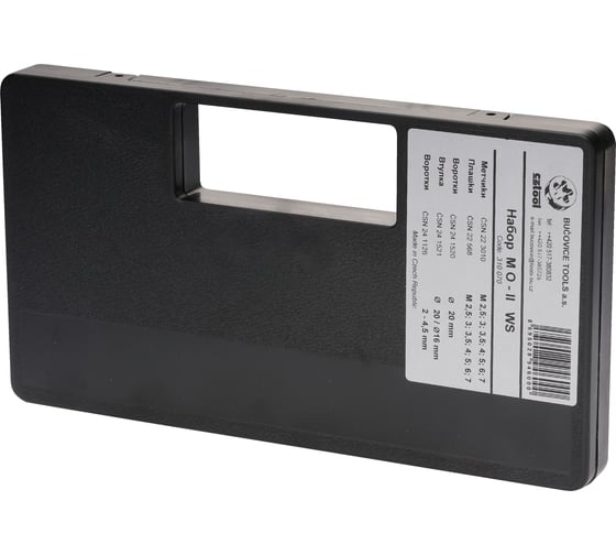 Резьбонарезной набор Bucovice Tools M0-II, 31 предмет, М2,5-М7, в пласт кейсе 310070