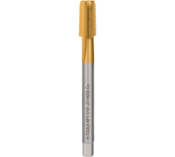 Метчик машинный конический H-Tools NPT 1/16 - 27 HSSE-TiN 73432EHT