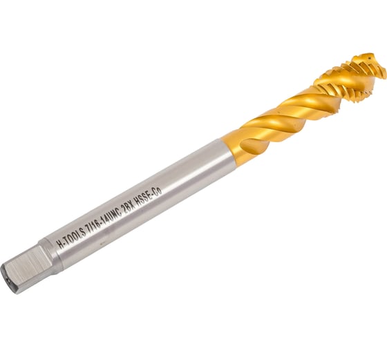 Метчик машинный с винтовой канавкой H-Tools UNC 7/16 - 14 DIN376 HSSE-TiN 75720ETHT