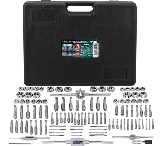 Набор метчиков и плашек Rockforce метрический, 110 предметов RF-B110-1(10453) 1