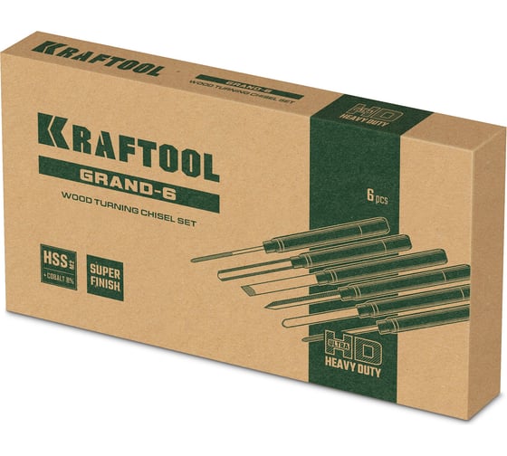 Набор ручных резцов по дереву KRAFTOOL Grand-6 6 предметов 18368