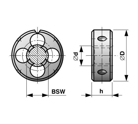 Плашка Bucovice Tools BSW 1/4" -20 HSS 20x7мм 241140