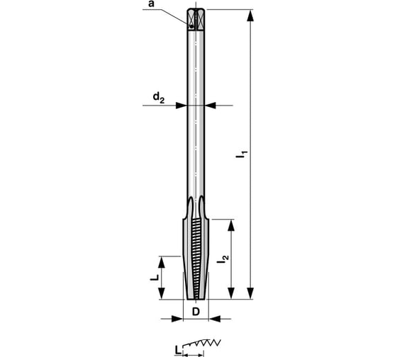 Гаечный метчик Bucovice Tools М 14 Шаг 1.25 мм 115CrV3 119142 1