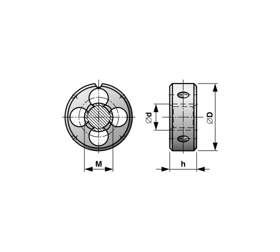 Плашка Bucovice Tools левая M4 Шаг 0.7 HSS 20x5мм 250040