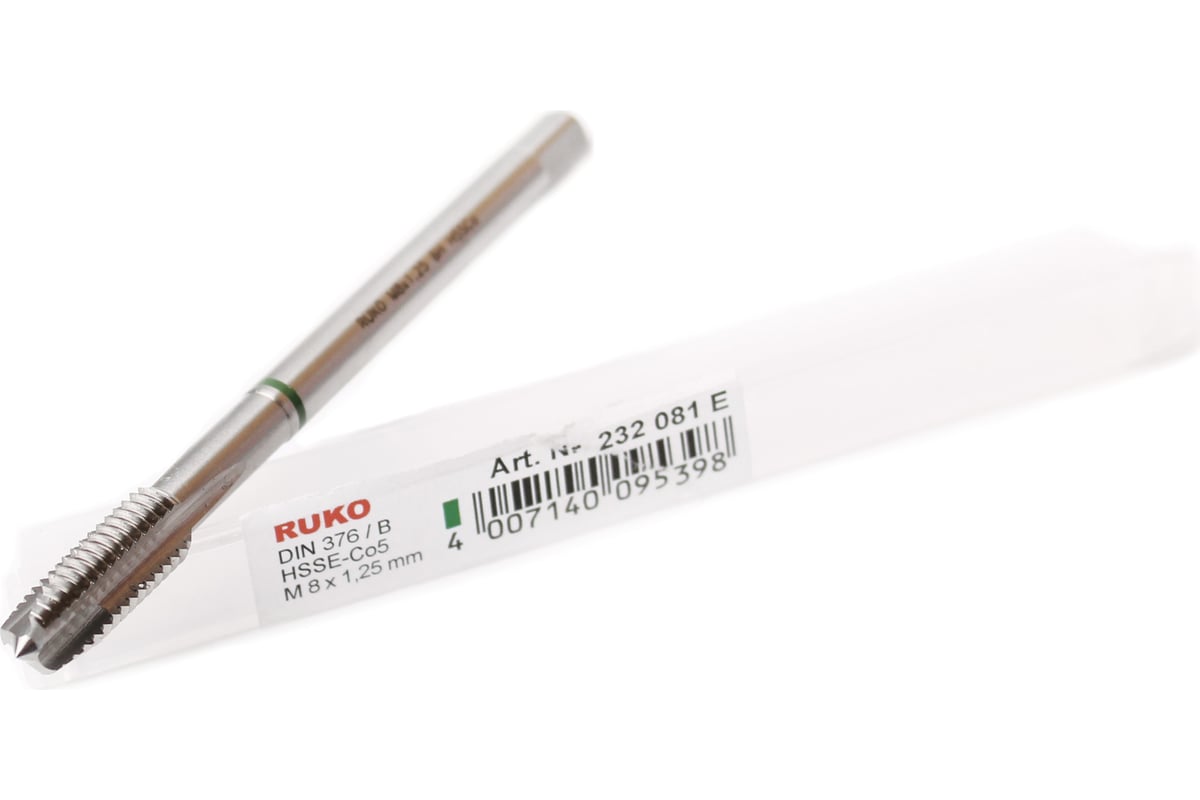 Машинный метчик Ruko М 8 Шаг 1.25 мм HSSE-Co5 232081E - выгодная цена ...