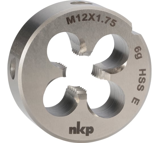 Плашка NKP М12 шаг 1.75мм DINEN22568 HSSE 6g 38х14мм 188001-N2-0120