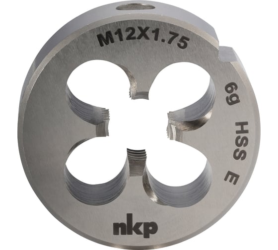 Плашка NKP М12 шаг 1.75мм DINEN22568 HSSE 6g 38х14мм 188001-N2-0120