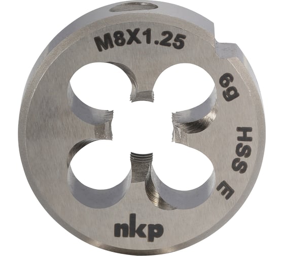Плашка NKP М8 шаг 1.25мм DINEN22568 HSSE 6g 25х9мм 188001-N2-0080